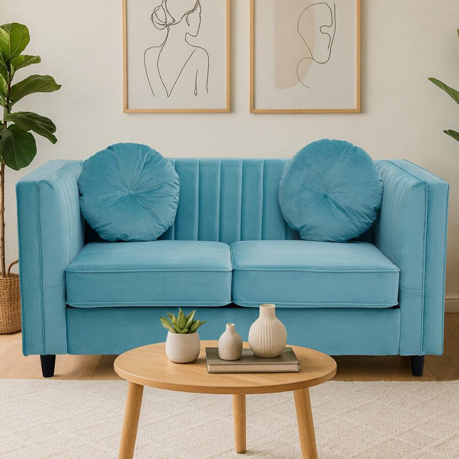 2 Seater Green Velvet Sofa, Farah
