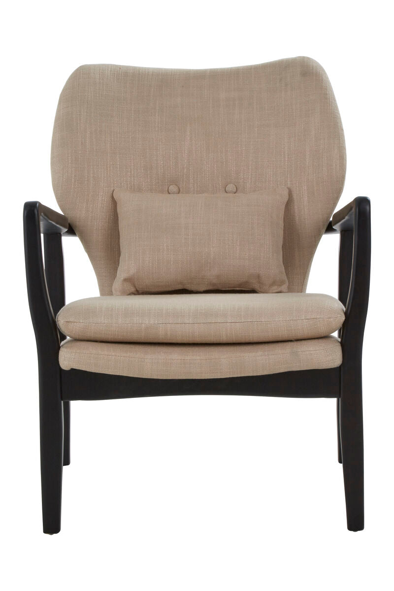 Stockholm Beige Linen Chair with Button Tufting