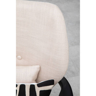 Stockholm Beige Linen Chair with Button Tufting