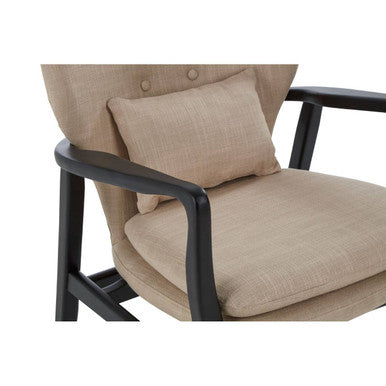 Stockholm Beige Linen Chair with Button Tufting