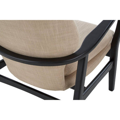 Stockholm Beige Linen Chair with Button Tufting