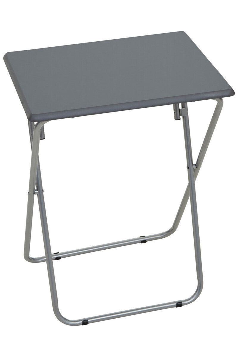 Grey Wooden Top Folding Table with Silver Frame, Bernie