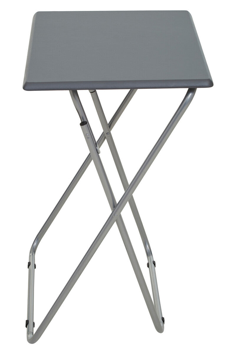 Grey Wooden Top Folding Table with Silver Frame, Bernie