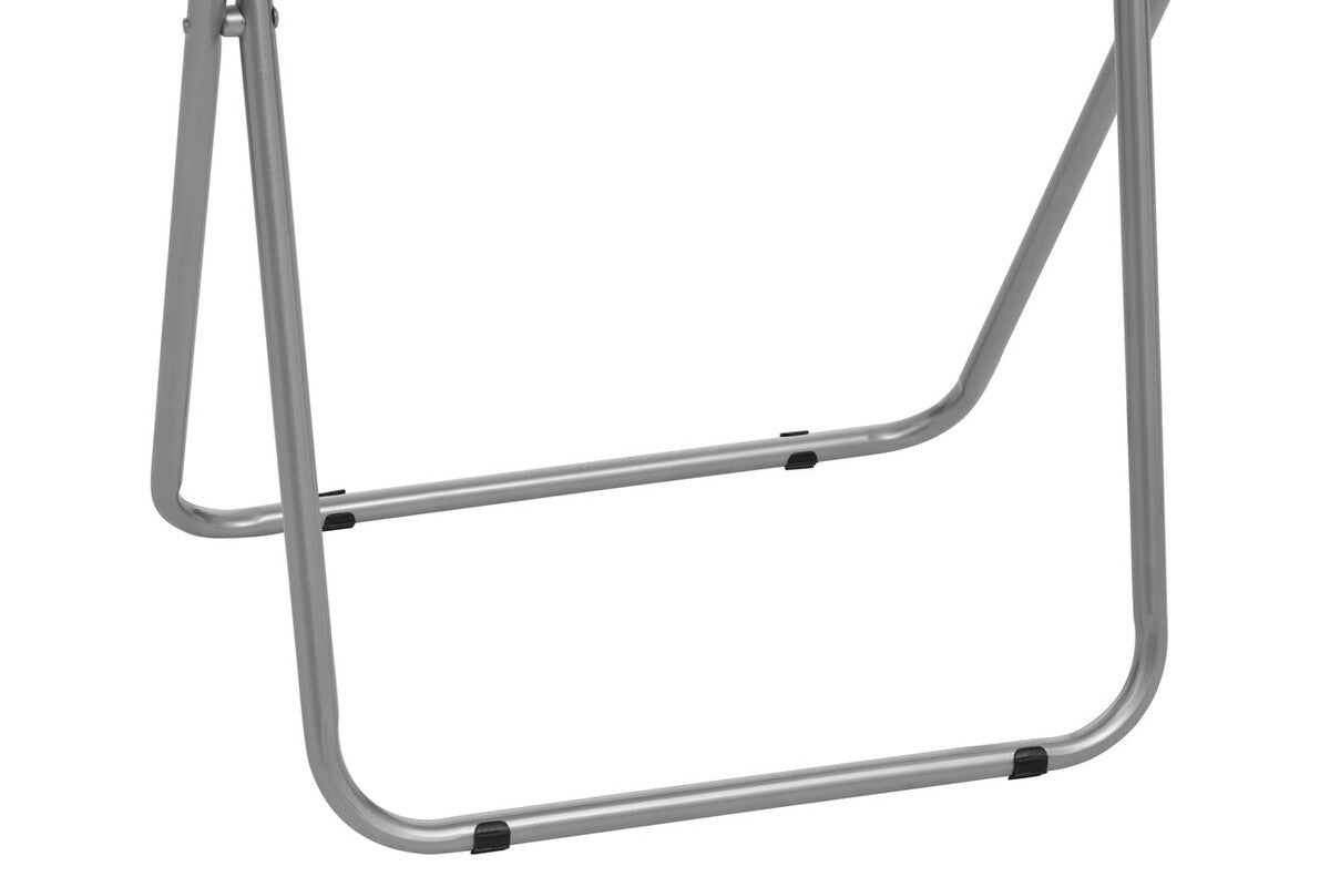 Grey Wooden Top Folding Table with Silver Frame, Bernie
