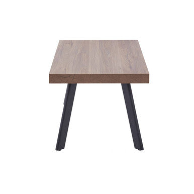 Natural Wood Rectangular Coffee Table with U-Shaped Base, Oakwill