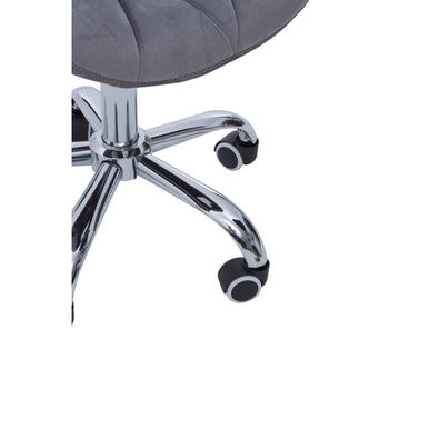 Franki Grey Velvet Quilted Home Office Chair