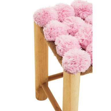 West Village Pink Pom Pom Stool