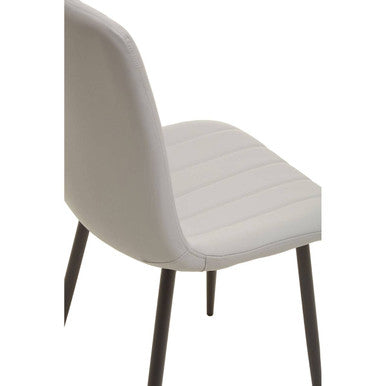 Tiana Set Of 4 Light Grey Leather Effect Dining Chairs