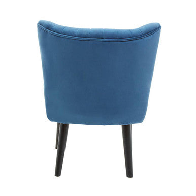 Regents Park Blue Velvet Chair with Wooden Legs
