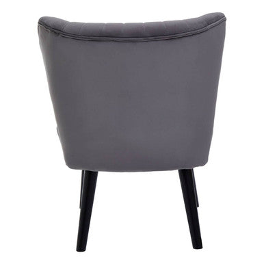 Regents Park Grey Velvet Chair with Wooden Legs