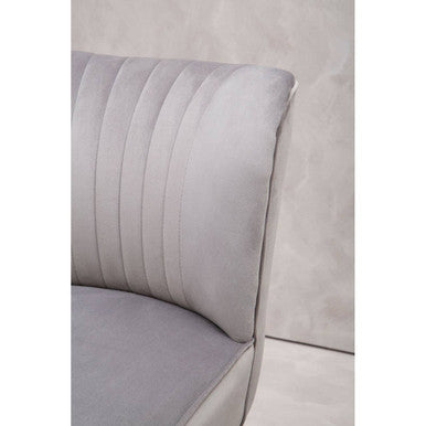 Regents Park Grey Velvet Chair with Wooden Legs
