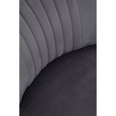 Regents Park Grey Velvet Chair with Wooden Legs