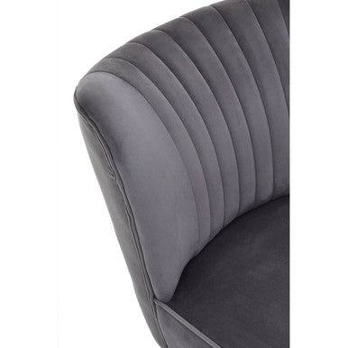 Regents Park Grey Velvet Chair with Wooden Legs