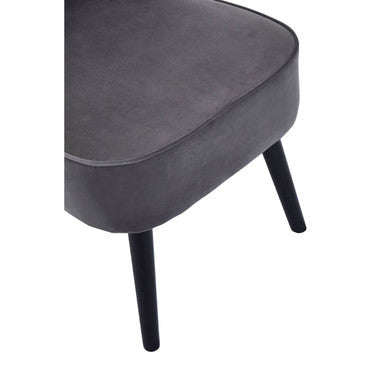 Regents Park Grey Velvet Chair with Wooden Legs