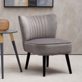 Regents Park Grey Velvet Chair with Wooden Legs