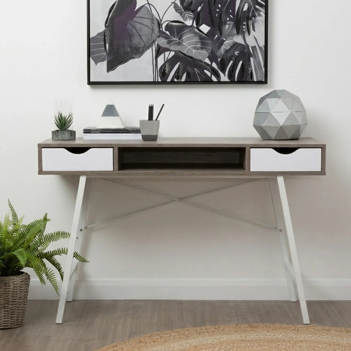 Bradbury Two Drawer Light Oak Veneer Desk