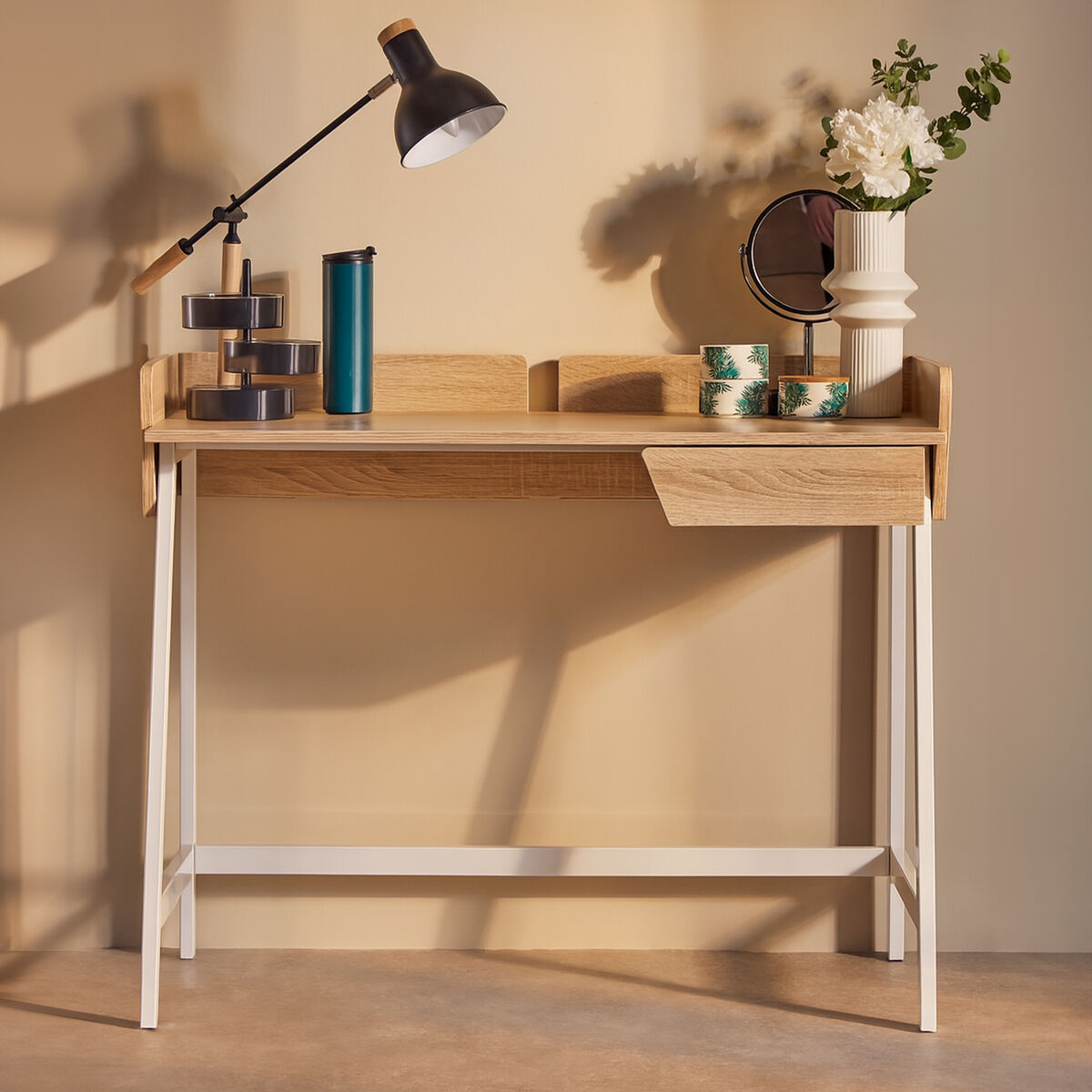 Bradbury Natural Oak One Drawer Desk