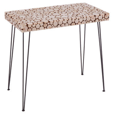 Black and Natural Console Table with Wood Top, Lacuna