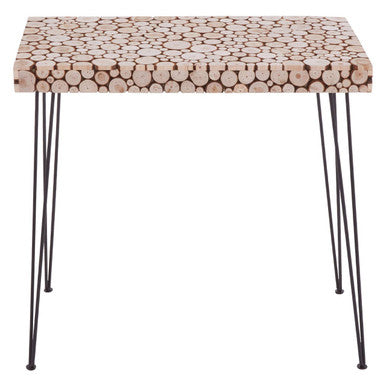 Black and Natural Console Table with Wood Top, Lacuna