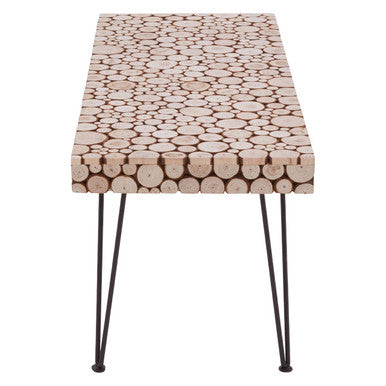 Black and Natural Coffee Table with Wood Top, Lacuna