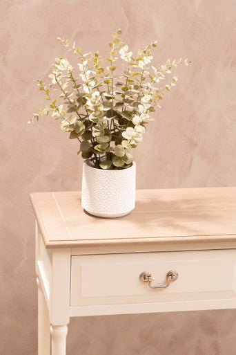 Natural Wood Frame and White 2 Drawer Pine Wood Side Table with Lower Storage Shelf, Heritage