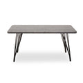 Anube Dark Grey Veneer Wood Dining Table with Black Legs