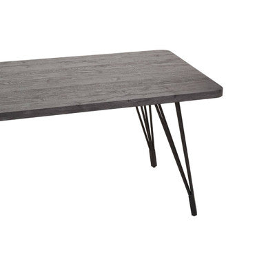 Anube Dark Grey Veneer Wood Dining Table with Black Legs