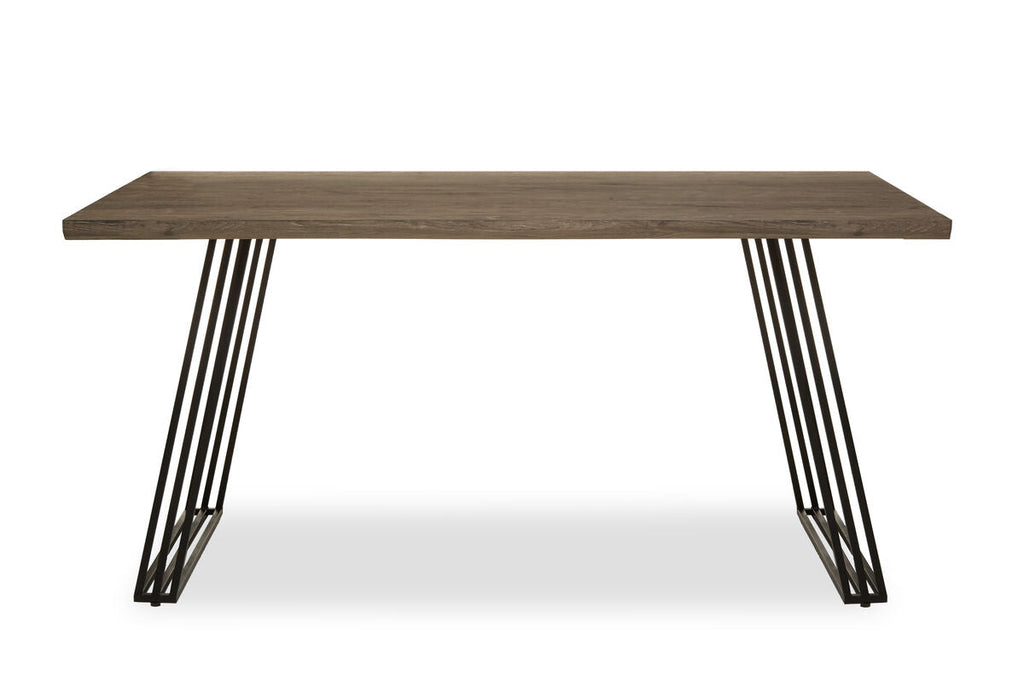 Adele Brown Wood Dining Table with Black Legs