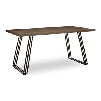 Adele Brown Wood Dining Table with Black Legs