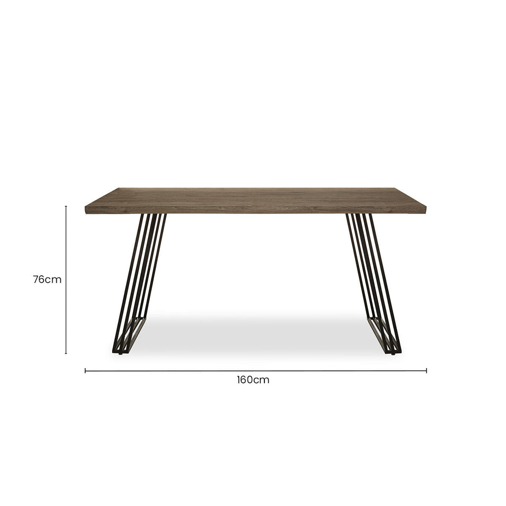 Adele Brown Wood Dining Table with Black Legs
