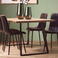 Adele Brown Wood Dining Table with Black Legs
