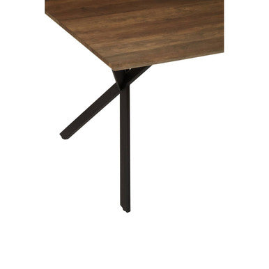 Brown Rectangular Dining Table with Cross Base, Arron