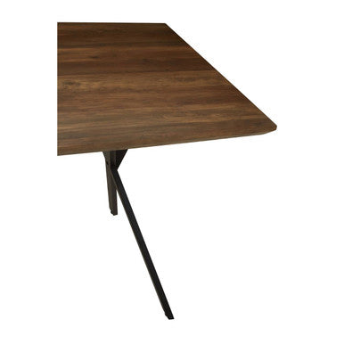 Brown Rectangular Dining Table with Cross Base, Arron