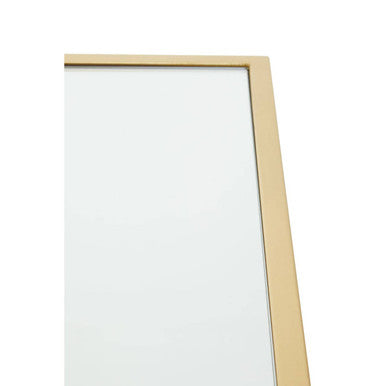 Gold Finish Metal Frame Side Table with Mirror Top, Farran