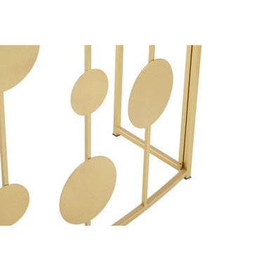 Champagne Gold Finish Metal Frame Console Table with Mirror Top, Farran