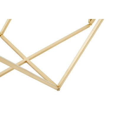 Gold Finish Metal Frame Rectangular Console Table with Glass Top, Farran