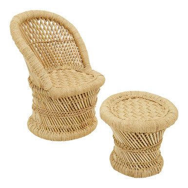Rowan Children's Natural Chair And Stool
