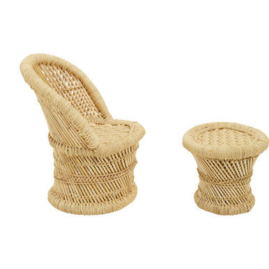 Rowan Children's Natural Chair And Stool