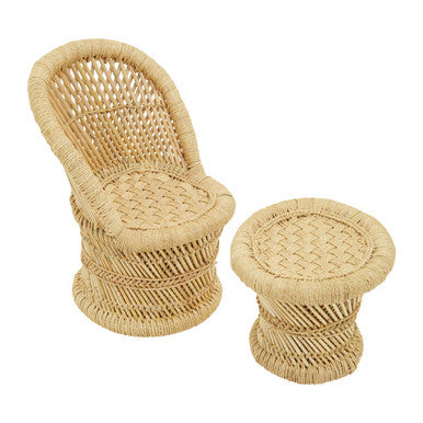 Rowan Children's Natural Chair And Stool