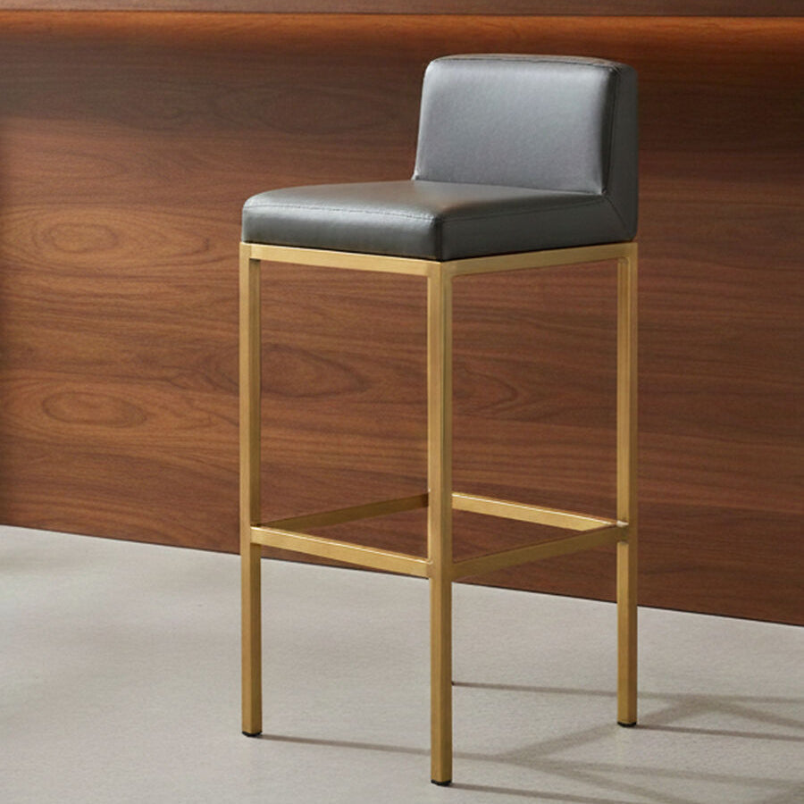 Baina Dark Grey And Gold Finish Bar Chair