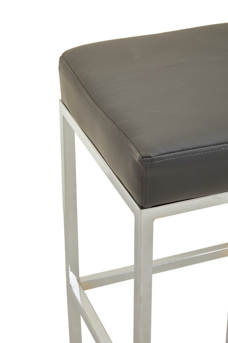 Baina Dark Grey And Chrome Finish Bar Stool