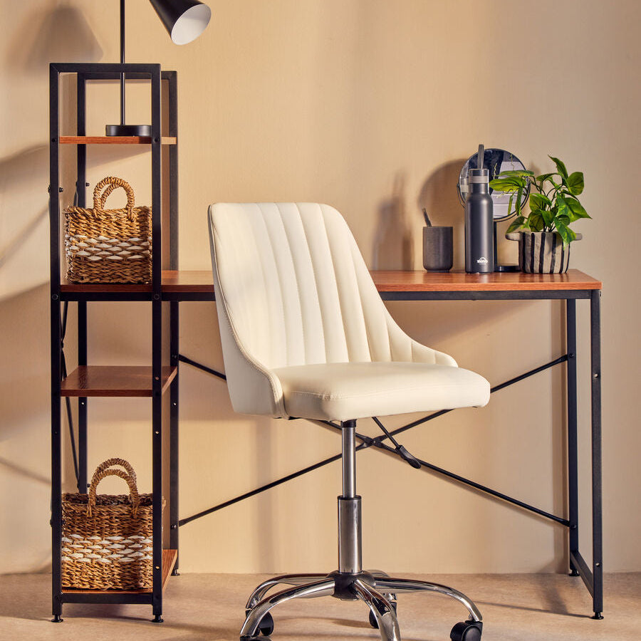 Laxton Wood Finish Desk With Shelves