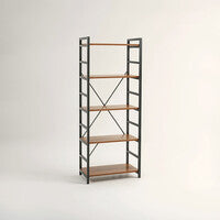 Laxton 5 Tier Wood Finish Shelf Unit