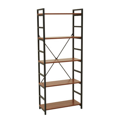 Laxton 5 Tier Wood Finish Shelf Unit