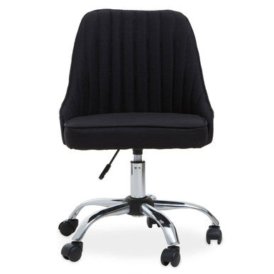 Alexi Black Fabric Swivel Office Chair with Adjustable Height
