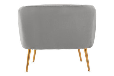 Larissa Grey Velvet Accent Chair with Channel Tufting