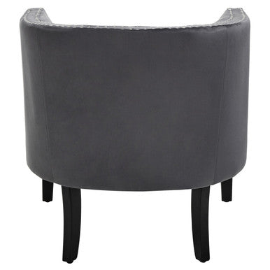Larissa Grey Velvet Chair with Button Tufting
