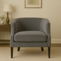 Larissa Grey Velvet Chair with Button Tufting