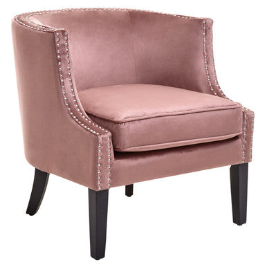 Larissa Pink Velvet Chair with Button Tufting