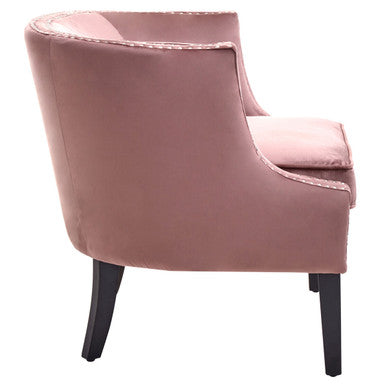 Larissa Pink Velvet Chair with Button Tufting